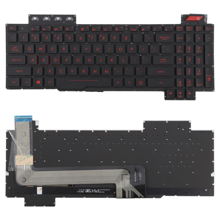 US Version Backlit Laptop Keyboard for Asus FX63 FX63V FX503VM FX503VD ZX63VE FZ63V GL503VS(Red) - Replacement Keyboards by buy2fix | Online Shopping UK | buy2fix