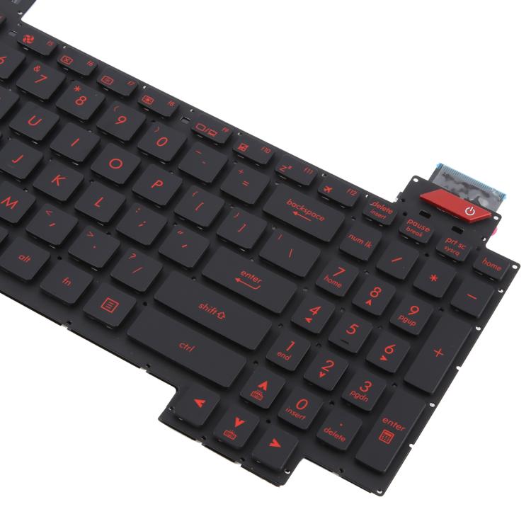 US Version Backlit Laptop Keyboard for Asus FX63 FX63V FX503VM FX503VD ZX63VE FZ63V GL503VS(Red) - Replacement Keyboards by buy2fix | Online Shopping UK | buy2fix