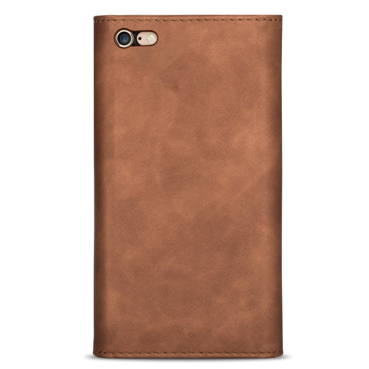 For iPhone 6 Skin Feel Zipper Horizontal Flip Leather Case with Holder & Card Slots & Photo Frame & Lanyard & Long Rope(Brown) - More iPhone Cases by buy2fix | Online Shopping UK | buy2fix