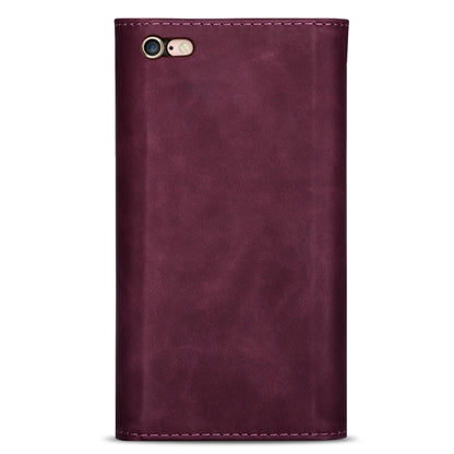 For iPhone 6 Skin Feel Zipper Horizontal Flip Leather Case with Holder & Card Slots & Photo Frame & Lanyard & Long Rope(Wine Red) - More iPhone Cases by buy2fix | Online Shopping UK | buy2fix