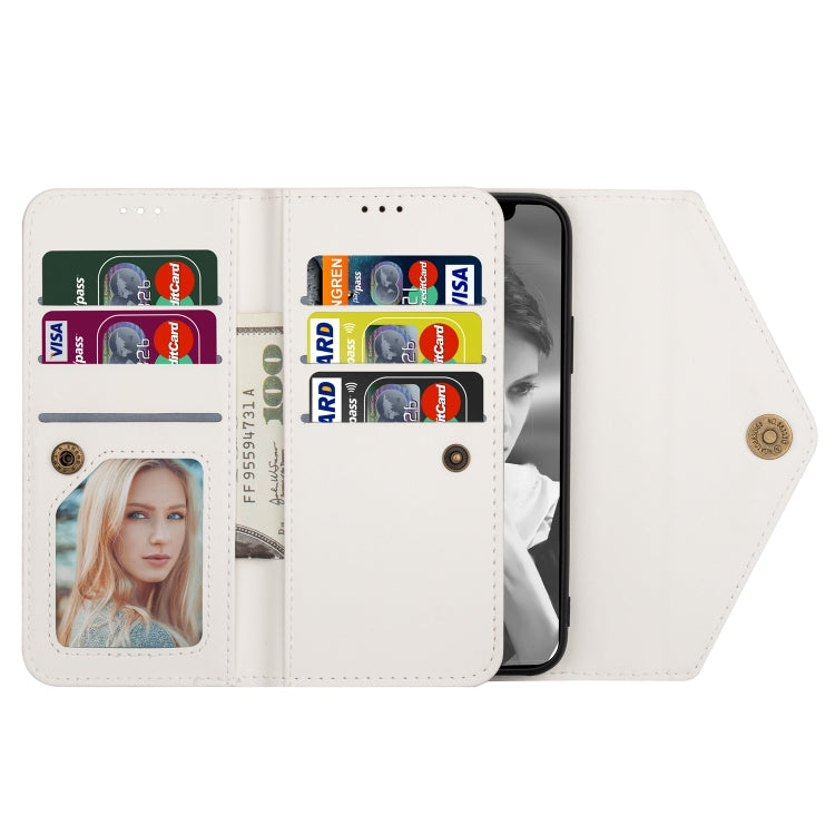 For iPhone 6 Skin Feel Zipper Horizontal Flip Leather Case with Holder & Card Slots & Photo Frame & Lanyard & Long Rope(White) - More iPhone Cases by buy2fix | Online Shopping UK | buy2fix
