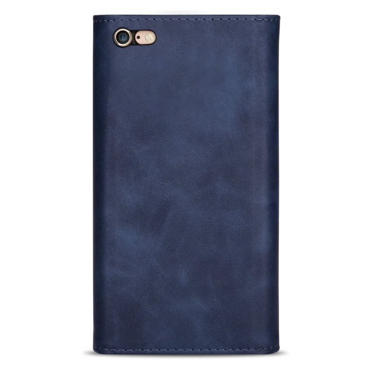 For iPhone 6 Plus Skin Feel Zipper Horizontal Flip Leather Case with Holder & Card Slots & Photo Frame & Lanyard & Long Rope(Blue) - More iPhone Cases by buy2fix | Online Shopping UK | buy2fix