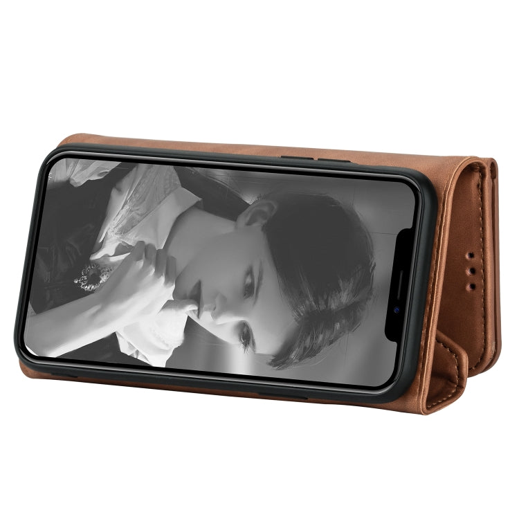 For iPhone 6 Plus Skin Feel Zipper Horizontal Flip Leather Case with Holder & Card Slots & Photo Frame & Lanyard & Long Rope(Brown) - More iPhone Cases by buy2fix | Online Shopping UK | buy2fix