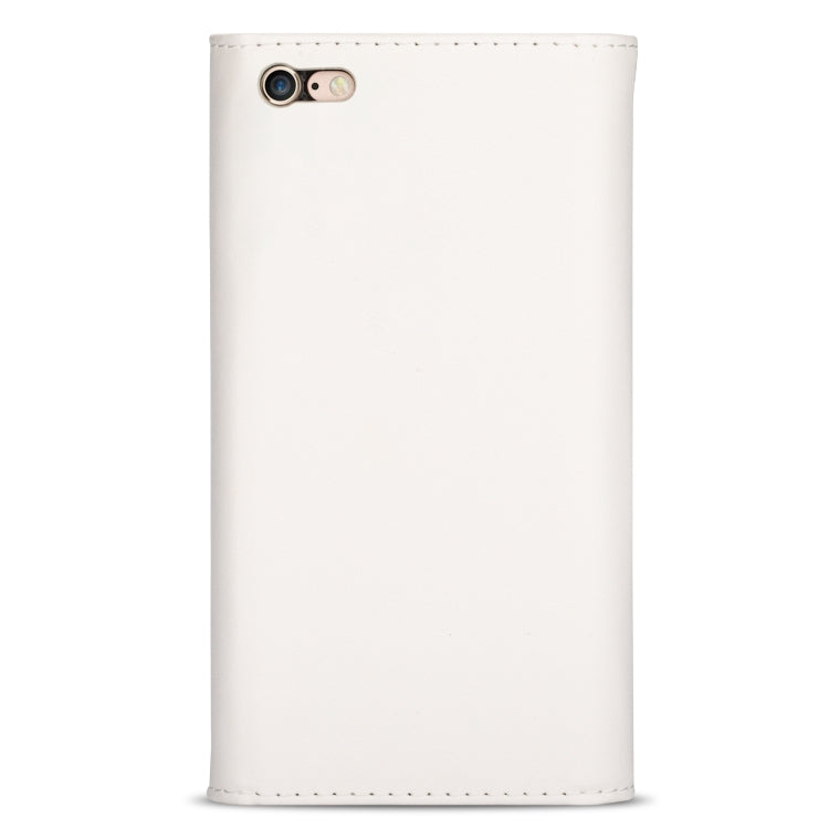 For iPhone 6 Plus Skin Feel Zipper Horizontal Flip Leather Case with Holder & Card Slots & Photo Frame & Lanyard & Long Rope(White) - More iPhone Cases by buy2fix | Online Shopping UK | buy2fix