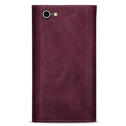 For iPhone 7 / 8 / SE (2020) Skin Feel Zipper Horizontal Flip Leather Case with Holder & Card Slots & Photo Frame & Lanyard & Long Rope(Wine Red) - More iPhone Cases by buy2fix | Online Shopping UK | buy2fix