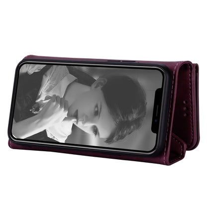 For iPhone 7 / 8 / SE (2020) Skin Feel Zipper Horizontal Flip Leather Case with Holder & Card Slots & Photo Frame & Lanyard & Long Rope(Wine Red) - More iPhone Cases by buy2fix | Online Shopping UK | buy2fix