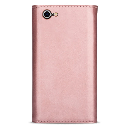For iPhone 7 / 8 / SE (2020) Skin Feel Zipper Horizontal Flip Leather Case with Holder & Card Slots & Photo Frame & Lanyard & Long Rope(Rose Gold) - More iPhone Cases by buy2fix | Online Shopping UK | buy2fix