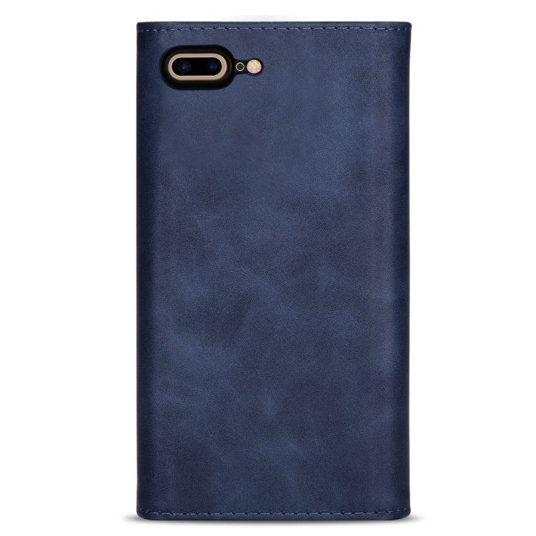 For iPhone 7 Plus / 8 Plus Skin Feel Zipper Horizontal Flip Leather Case with Holder & Card Slots & Photo Frame & Lanyard & Long Rope(Blue) - More iPhone Cases by buy2fix | Online Shopping UK | buy2fix
