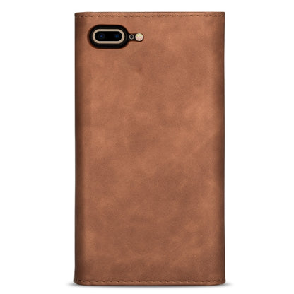 For iPhone 7 Plus / 8 Plus Skin Feel Zipper Horizontal Flip Leather Case with Holder & Card Slots & Photo Frame & Lanyard & Long Rope(Brown) - More iPhone Cases by buy2fix | Online Shopping UK | buy2fix