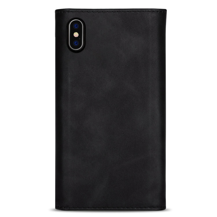 For iPhone XS / X Skin Feel Zipper Horizontal Flip Leather Case with Holder & Card Slots & Photo Frame & Lanyard & Long Rope(Black) - More iPhone Cases by buy2fix | Online Shopping UK | buy2fix