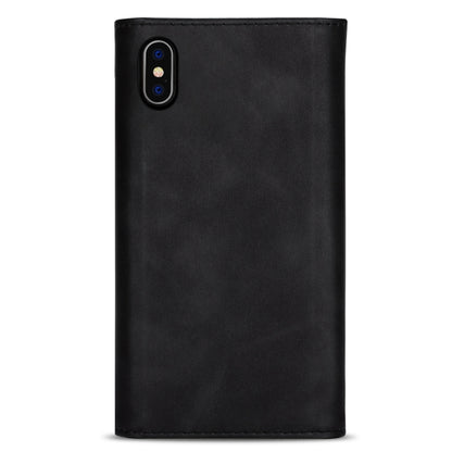 For iPhone XS / X Skin Feel Zipper Horizontal Flip Leather Case with Holder & Card Slots & Photo Frame & Lanyard & Long Rope(Black) - More iPhone Cases by buy2fix | Online Shopping UK | buy2fix