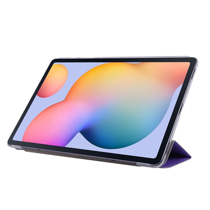 For Samsung Galaxy Tab S8+ / Tab S8 Plus / Tab S7 FE / Tab S7+ / T970 Silk Texture Three-fold Horizontal Flip Leather Case with Holder & Pen Slot(Purple) by buy2fix