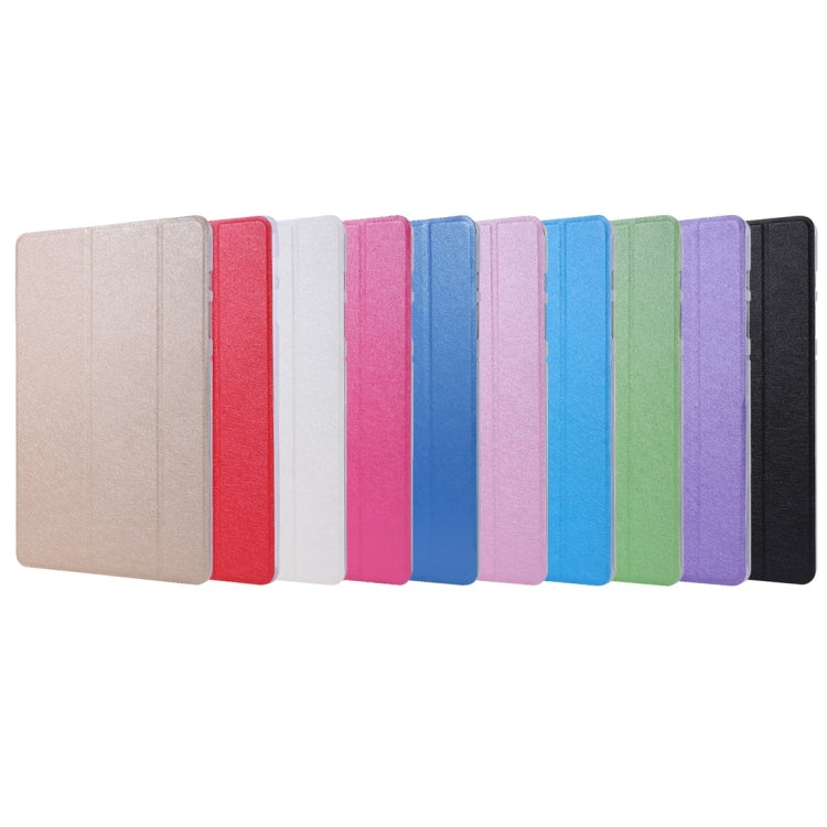 For Samsung Galaxy Tab S8+ / Tab S8 Plus / Tab S7 FE / Tab S7+ / T970 Silk Texture Three-fold Horizontal Flip Leather Case with Holder & Pen Slot(Purple) by buy2fix