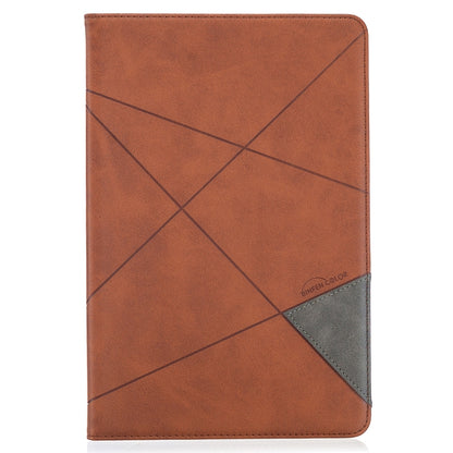 For Samsung Galaxy Tab S8 / Galaxy Tab S7 T870 Rhombus Texture Horizontal Flip Magnetic Leather Case with Holder & Card Slots(Brown) by buy2fix