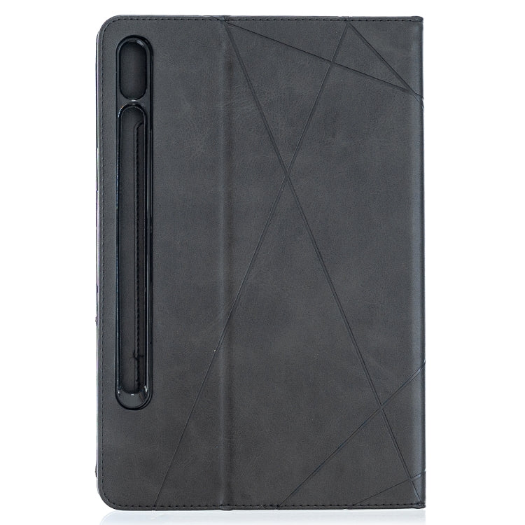 For Samsung Galaxy Tab S8 / Galaxy Tab S7 T870 Rhombus Texture Horizontal Flip Magnetic Leather Case with Holder & Card Slots(Black) by buy2fix