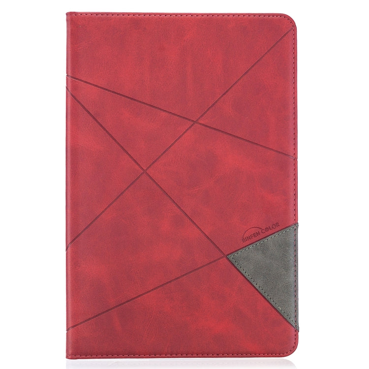 For Samsung Galaxy Tab S8 / Galaxy Tab S7 T870 Rhombus Texture Horizontal Flip Magnetic Leather Case with Holder & Card Slots(Red) by buy2fix