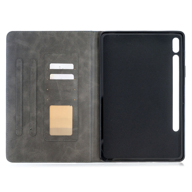 For Samsung Galaxy Tab S8 / Galaxy Tab S7 T870 Rhombus Texture Horizontal Flip Magnetic Leather Case with Holder & Card Slots(Grey) by buy2fix