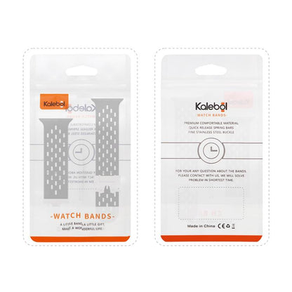 For Apple Watch 46mm / 49mm / 45mm / 44mm Kalebol Mesh Silver Umbrella Buckle Silicone Strap(White) - Watch Bands by Kalebol | Online Shopping UK | buy2fix