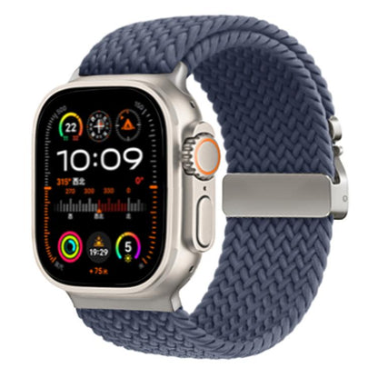 For Apple Watch 46mm / 49mm / 45mm / 44mm Kalebol Wide Umbrella Braided Strap(Dark Blue) - Watch Bands by Kalebol | Online Shopping UK | buy2fix