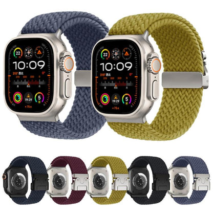 For Apple Watch 46mm / 49mm / 45mm / 44mm Kalebol Wide Umbrella Braided Strap(Dark Blue) - Watch Bands by Kalebol | Online Shopping UK | buy2fix
