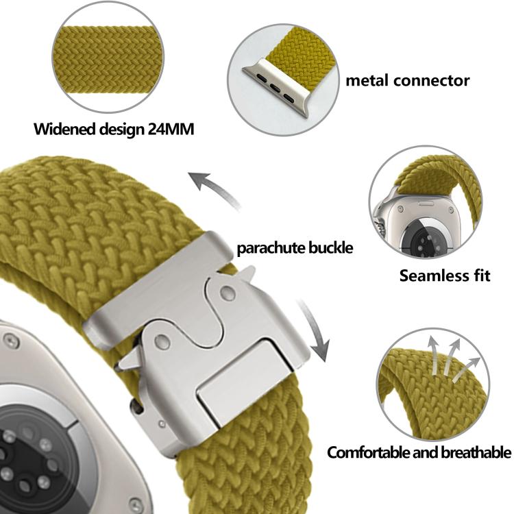 For Apple Watch 46mm / 49mm / 45mm / 44mm Kalebol Wide Umbrella Braided Strap(Dark Blue) - Watch Bands by Kalebol | Online Shopping UK | buy2fix