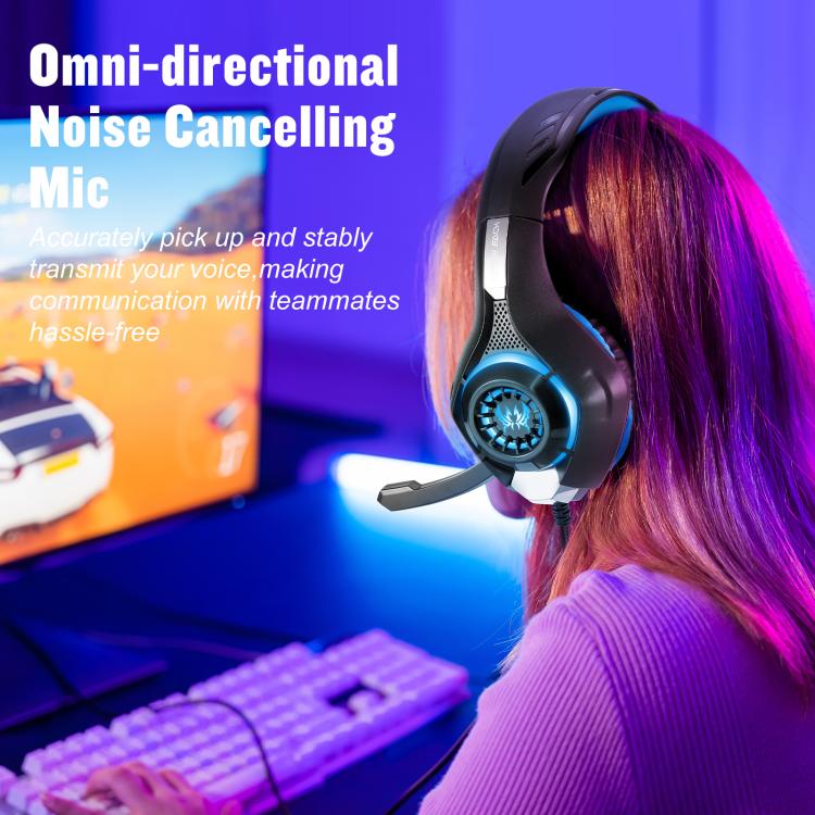 KOTION EACH GS400 Omni-directional Mic Gaming Headset, Length: About 1.9m(Black Blue) - Multimedia Headset by KOTION EACH | Online Shopping UK | buy2fix