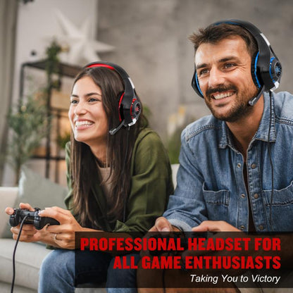 KOTION EACH GS400 Omni-directional Mic Gaming Headset, Length: About 1.9m(Black Red) - Multimedia Headset by KOTION EACH | Online Shopping UK | buy2fix