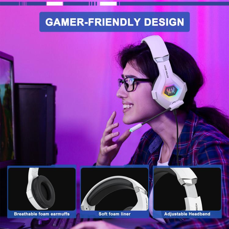 KOTION EACH GS450 Omni-directional Esports Headset with Mic, Length: About 1.9m(White) - Multimedia Headset by KOTION EACH | Online Shopping UK | buy2fix