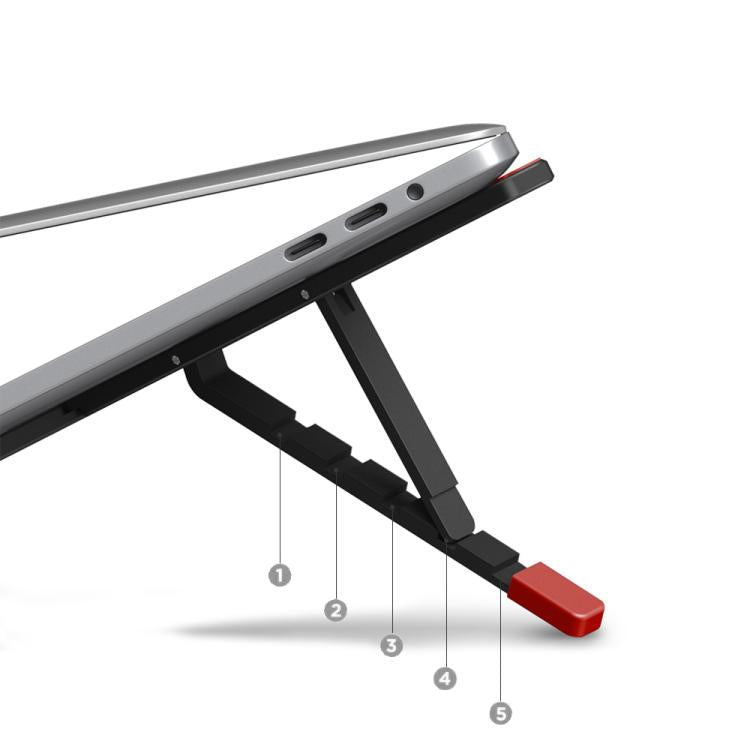 LS-001 Portable Folding Laptop Heightening Heat Dissipation Holder(Black Red) - Laptop Stand by buy2fix | Online Shopping UK | buy2fix
