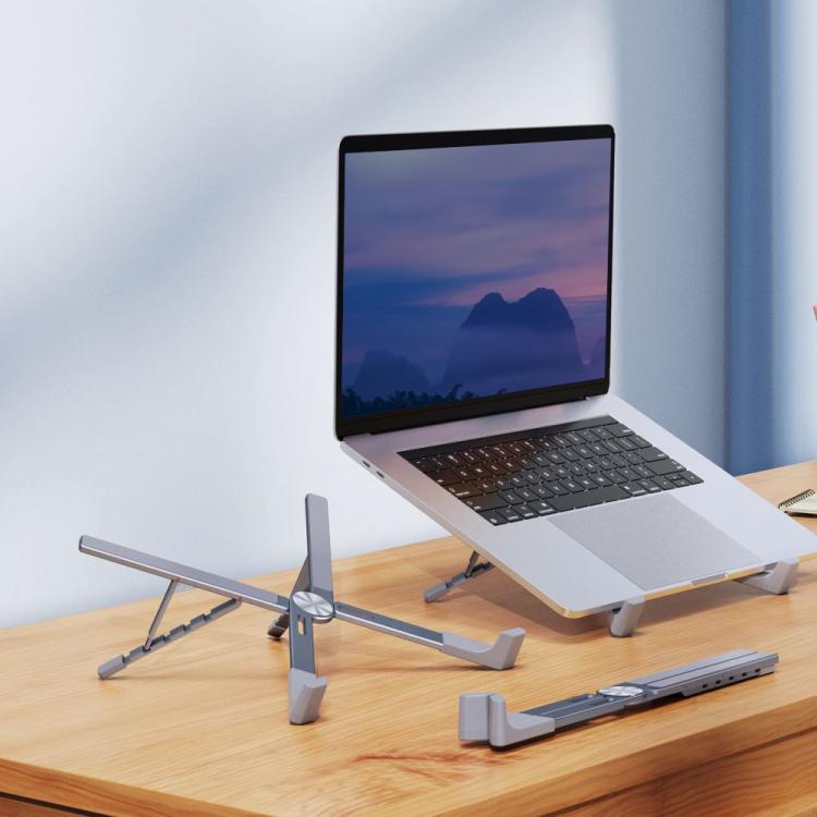 LS-001 Portable Folding Laptop Heightening Heat Dissipation Holder(Silver) - Laptop Stand by buy2fix | Online Shopping UK | buy2fix