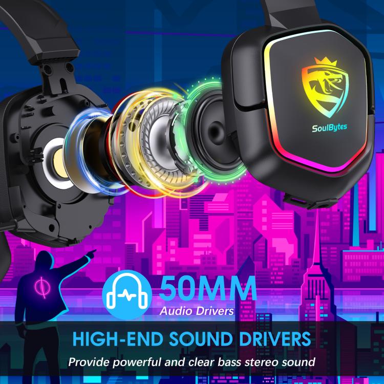 SoulBytes S21 Omni-directional Lightweight Memory Foam Ear Cushions Headset with Mic, Length: About 2m(Blac) - Multimedia Headset by Soulbytes | Online Shopping UK | buy2fix