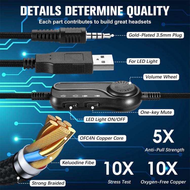 SoulBytes S100 Omni-directional Microphone Esports Headset, Length: About 1.9m(Blac) - Multimedia Headset by Soulbytes | Online Shopping UK | buy2fix