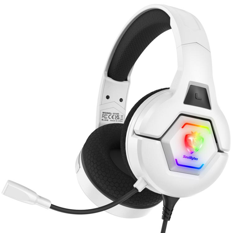 SoulBytes S100 Omni-directional Microphone Esports Headset, Length: About 1.9m(White) - Multimedia Headset by Soulbytes | Online Shopping UK | buy2fix
