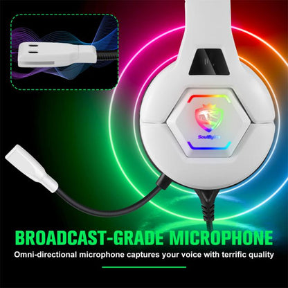 SoulBytes S100 Omni-directional Microphone Esports Headset, Length: About 1.9m(White) - Multimedia Headset by Soulbytes | Online Shopping UK | buy2fix