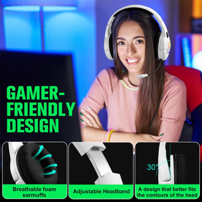 SoulBytes S100 Omni-directional Microphone Esports Headset, Length: About 1.9m(White) - Multimedia Headset by Soulbytes | Online Shopping UK | buy2fix