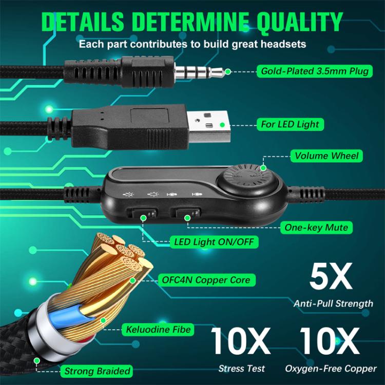 SoulBytes S100 Omni-directional Microphone Esports Headset, Length: About 1.9m(White) - Multimedia Headset by Soulbytes | Online Shopping UK | buy2fix