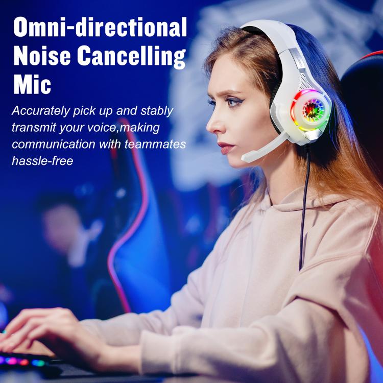 KOTION EACH GS410 Omni-directional Mic Noise Reduction Headset, Length: About 1.9m(White) - Multimedia Headset by KOTION EACH | Online Shopping UK | buy2fix