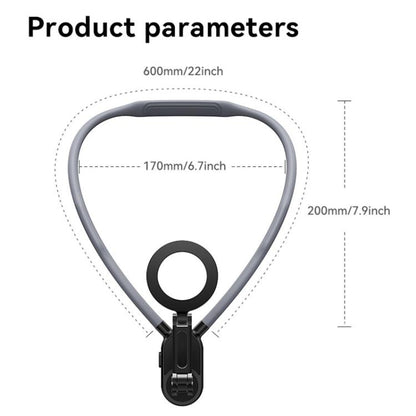 Collar Neck Hanger Magnetic Phone Holder(Skin Feel Gray) - Lazy Bracket by buy2fix | Online Shopping UK | buy2fix
