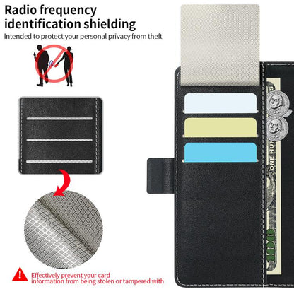 For Samsung Galaxy Z Fold6 VIETAO Integrated Spliced Leather Phone Case with Elastic Bowl Strap(Black) - Galaxy Z Fold6 5G Cases by VIETAO | Online Shopping UK | buy2fix