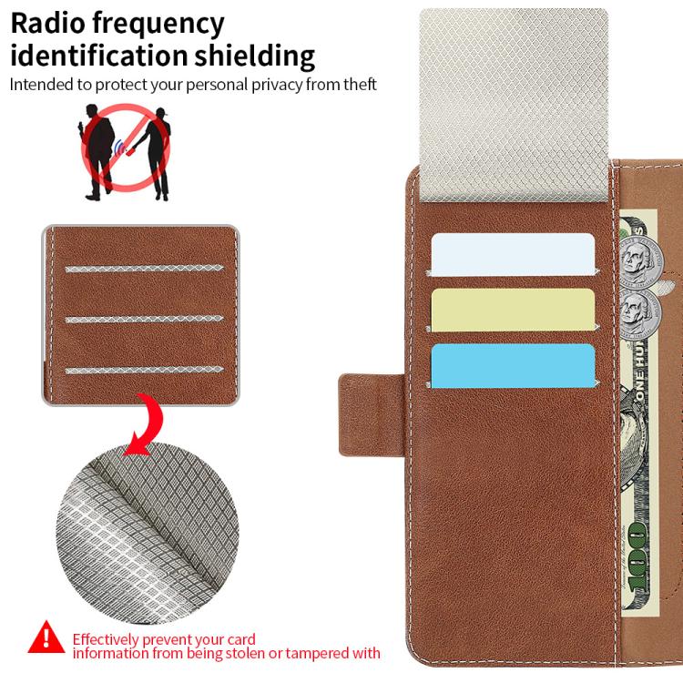 For Samsung Galaxy Z Fold6 VIETAO Integrated Spliced Leather Phone Case with Elastic Bowl Strap(Brown) - Galaxy Z Fold6 5G Cases by VIETAO | Online Shopping UK | buy2fix