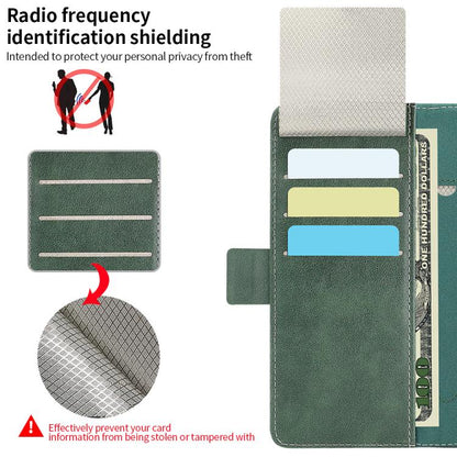 For Samsung Galaxy Z Fold6 VIETAO Integrated Spliced Leather Phone Case with Elastic Bowl Strap(Green) - Galaxy Z Fold6 5G Cases by VIETAO | Online Shopping UK | buy2fix