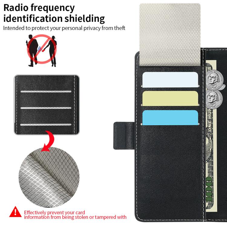 For Samsung Galaxy Z Fold5 VIETAO Integrated Spliced Leather Phone Case with Elastic Bowl Strap(Black) - Galaxy Z Fold5 Cases by VIETAO | Online Shopping UK | buy2fix