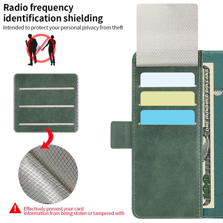 For Samsung Galaxy Z Fold5 VIETAO Integrated Spliced Leather Phone Case with Elastic Bowl Strap(Green) - Galaxy Z Fold5 Cases by VIETAO | Online Shopping UK | buy2fix