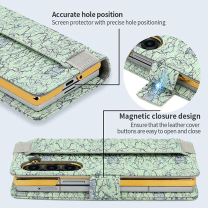 For Samsung Galaxy Z Fold6 VIETAO Integrated Colorful Leather Phone Case with Elastic Bowl Strap(Green) - Galaxy Z Fold6 5G Cases by VIETAO | Online Shopping UK | buy2fix