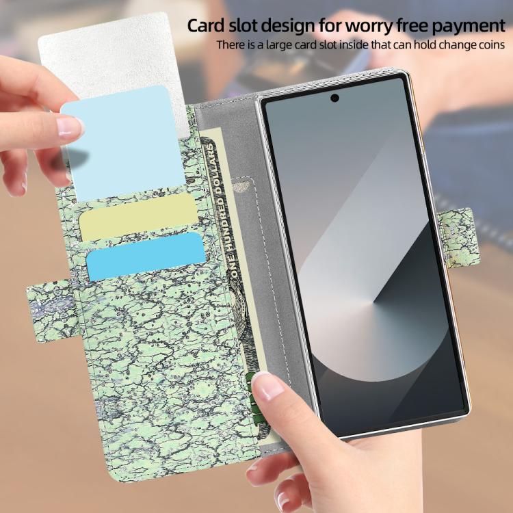 For Samsung Galaxy Z Fold6 VIETAO Integrated Colorful Leather Phone Case with Elastic Bowl Strap(Green) - Galaxy Z Fold6 5G Cases by VIETAO | Online Shopping UK | buy2fix