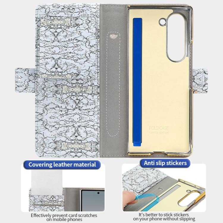 For Samsung Galaxy Z Fold6 VIETAO Integrated Colorful Leather Phone Case with Elastic Bowl Strap(Gray) - Galaxy Z Fold6 5G Cases by VIETAO | Online Shopping UK | buy2fix