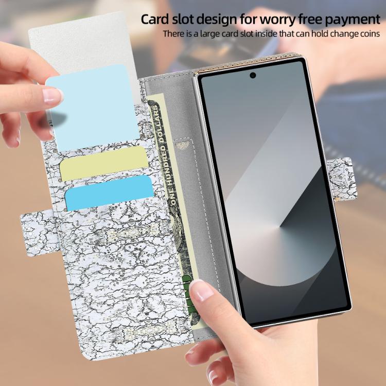 For Samsung Galaxy Z Fold6 VIETAO Integrated Colorful Leather Phone Case with Elastic Bowl Strap(Gray) - Galaxy Z Fold6 5G Cases by VIETAO | Online Shopping UK | buy2fix