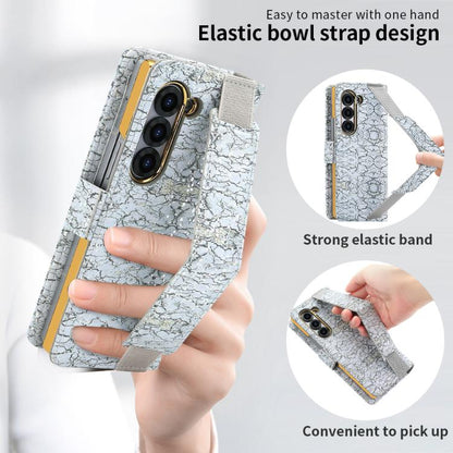 For Samsung Galaxy Z Fold6 VIETAO Integrated Colorful Leather Phone Case with Elastic Bowl Strap(Gray) - Galaxy Z Fold6 5G Cases by VIETAO | Online Shopping UK | buy2fix