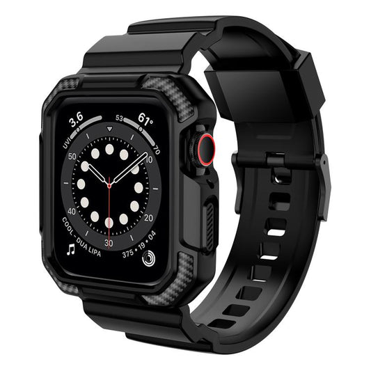For Apple Watch Ultra 2 / 1 49mm VIETAO Carbon Fiber Silicone Strap(Black) - Watch Bands by VIETAO | Online Shopping UK | buy2fix