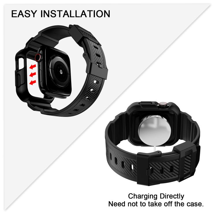 For Apple Watch Ultra 2 / 1 49mm VIETAO Carbon Fiber Silicone Strap(Black) - Watch Bands by VIETAO | Online Shopping UK | buy2fix